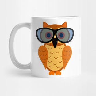 Funny and Cute Nerdy Owl with Nerd Glasses Mug